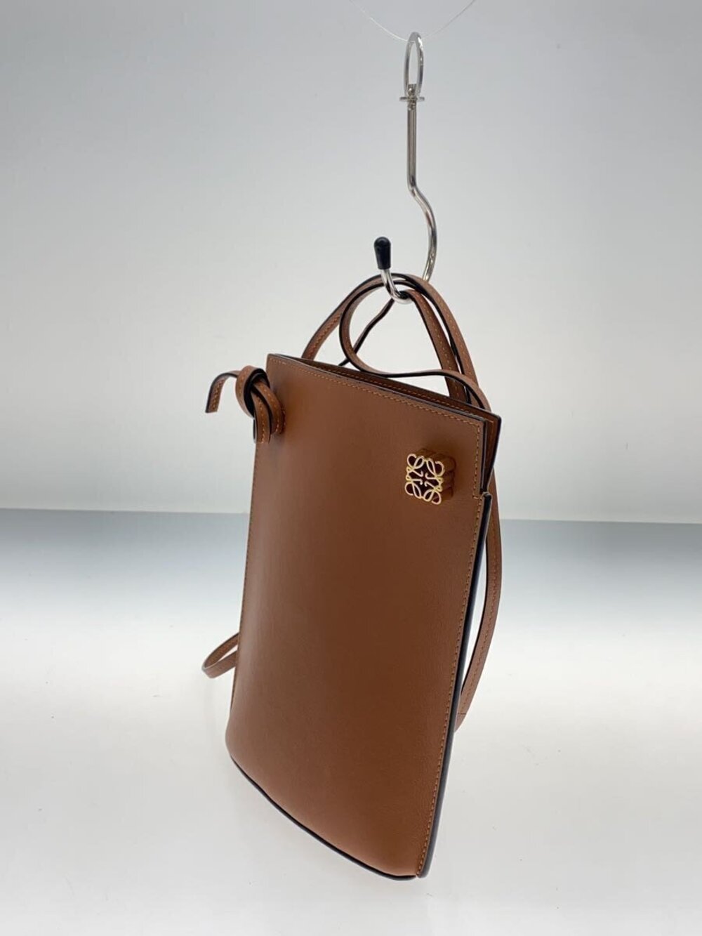 Loewe Brown Shoulder Pocket Camel Dice Bag Leather Brown Tan